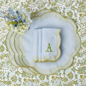 Sale Alathea Blue & Green Linen Napkins (Set Of 4) Napkins