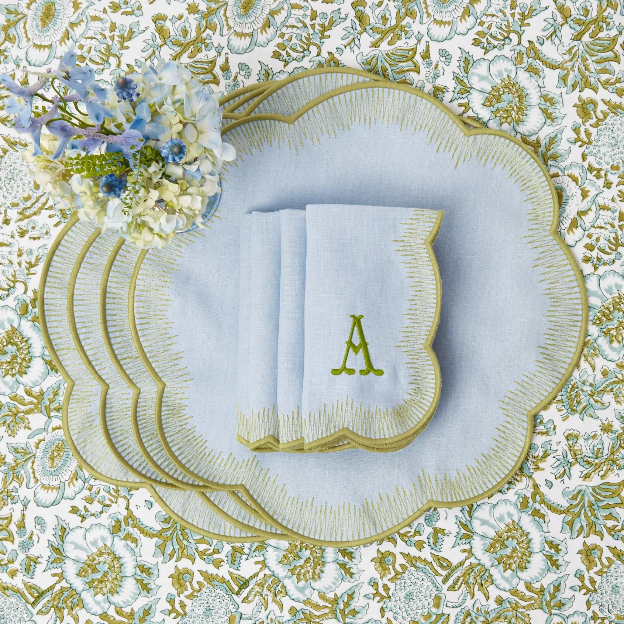 alathea_blue__green_linen_4.webp Sale Alathea Blue & Green Linen Napkins (Set Of 4) Napkins