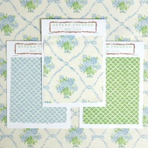 Discount Alice's Bouquet Fabric (Blue) Serena Fresson Fabrics