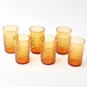Online Amber Hobnail Glasses (Set Of 6) Glasses