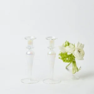 Online Amelie Clear Candle Holders (Pair) Candle Holders