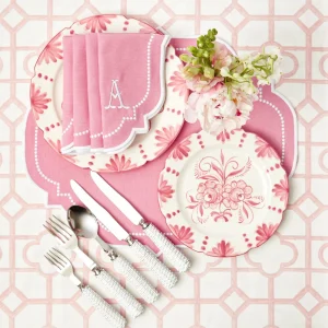 Hot Amelie Pink Placemats & Napkins (Set Of 4) Table Linen Sets