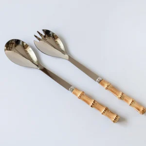 Hot Bamboo Salad Servers Serving Cutlery