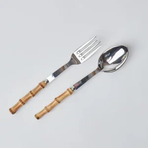 Store Bamboo Serving Set Serving Cutlery