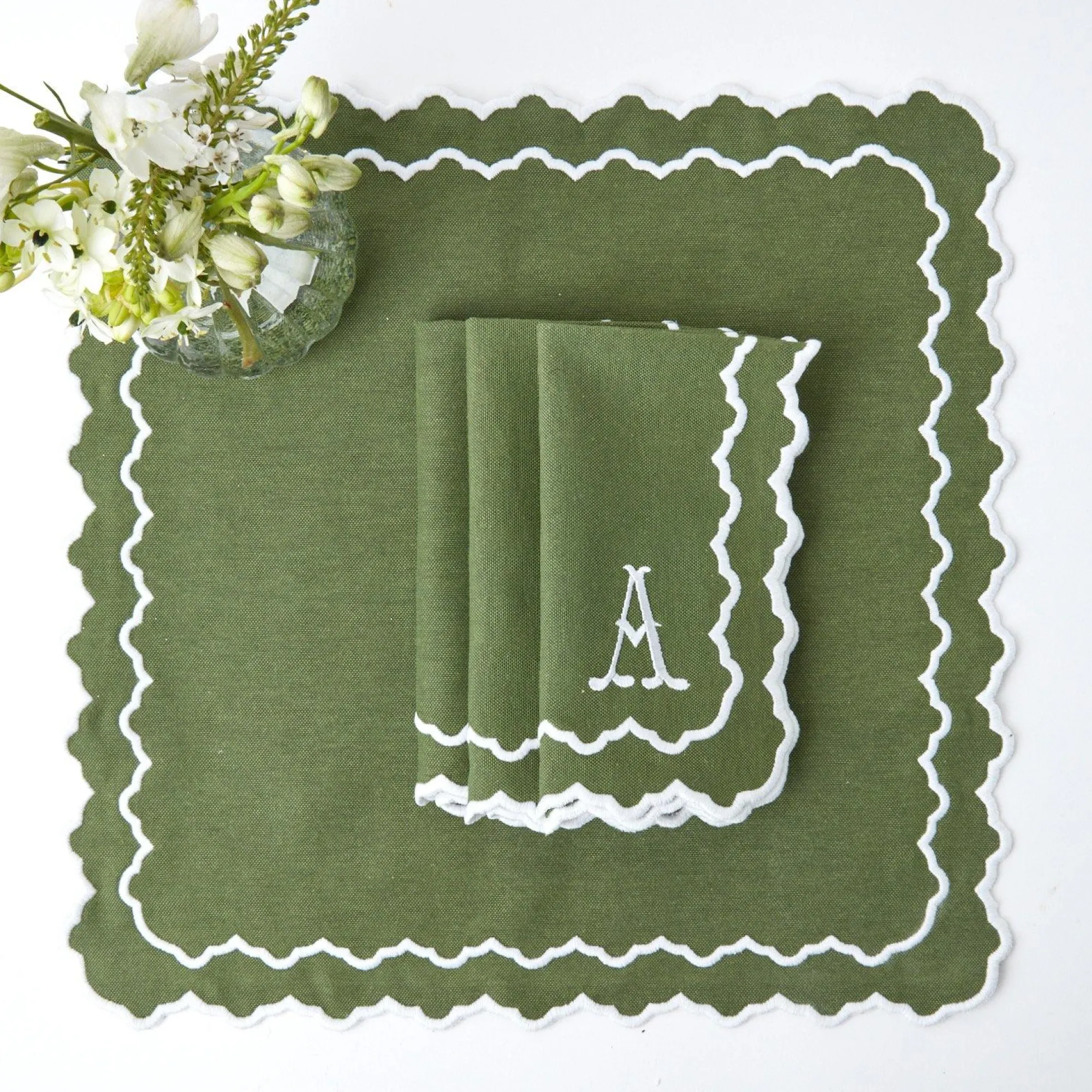 beatrice_forest_green_nap_21.webp Online Beatrice Forest Green Napkins (Set Of 4) Napkins