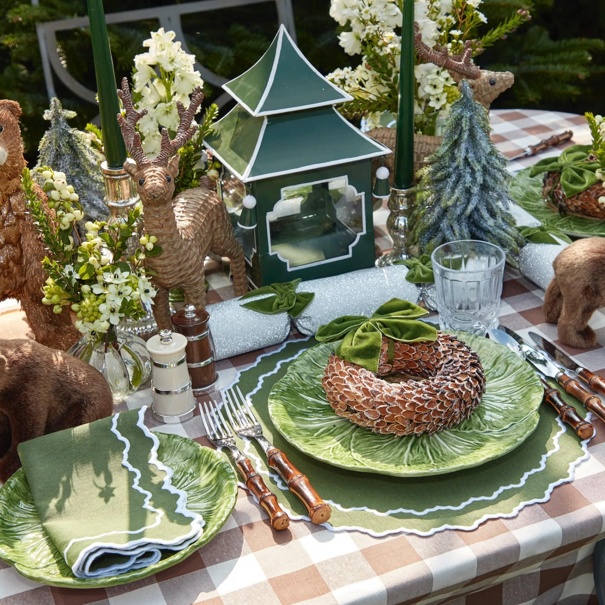 beatrice_forest_green_nap_24.webp Online Beatrice Forest Green Napkins (Set Of 4) Napkins