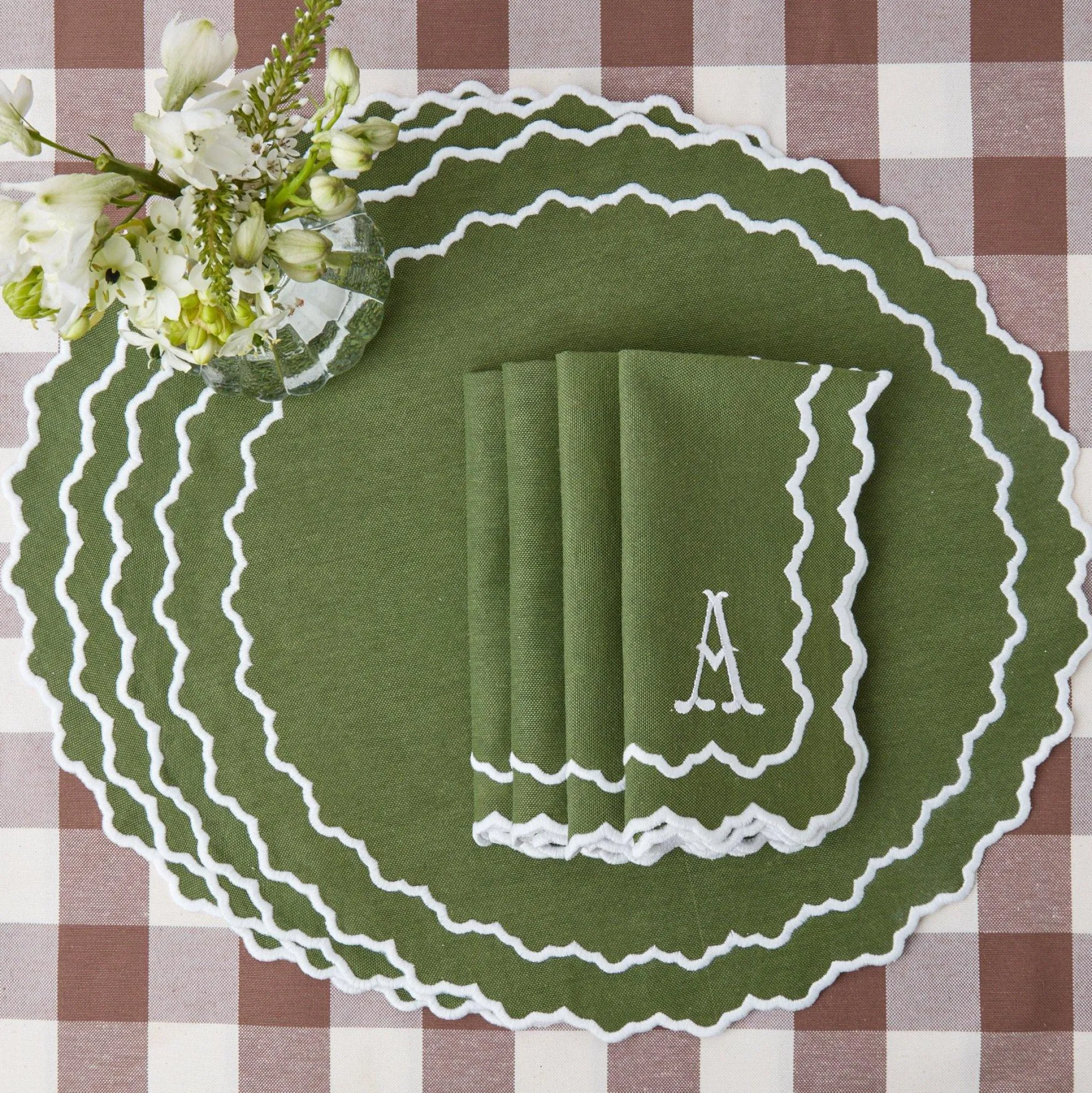 beatrice_forest_green_nap_26.webp Online Beatrice Forest Green Napkins (Set Of 4) Napkins