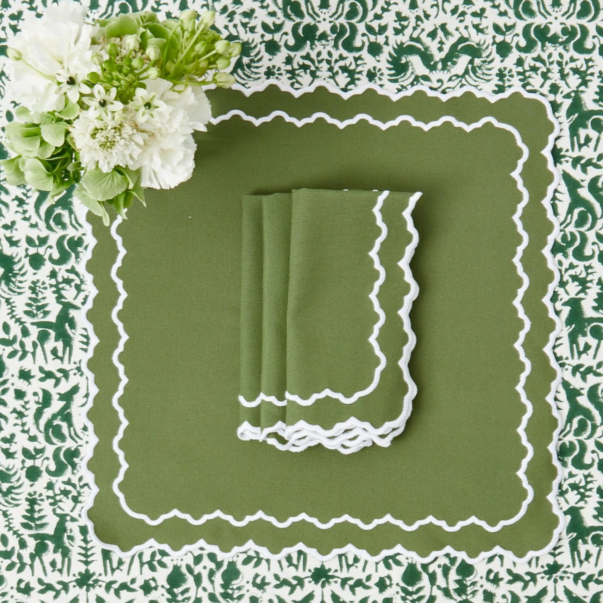 beatrice_forest_green_nap_5.webp Online Beatrice Forest Green Napkins (Set Of 4) Napkins