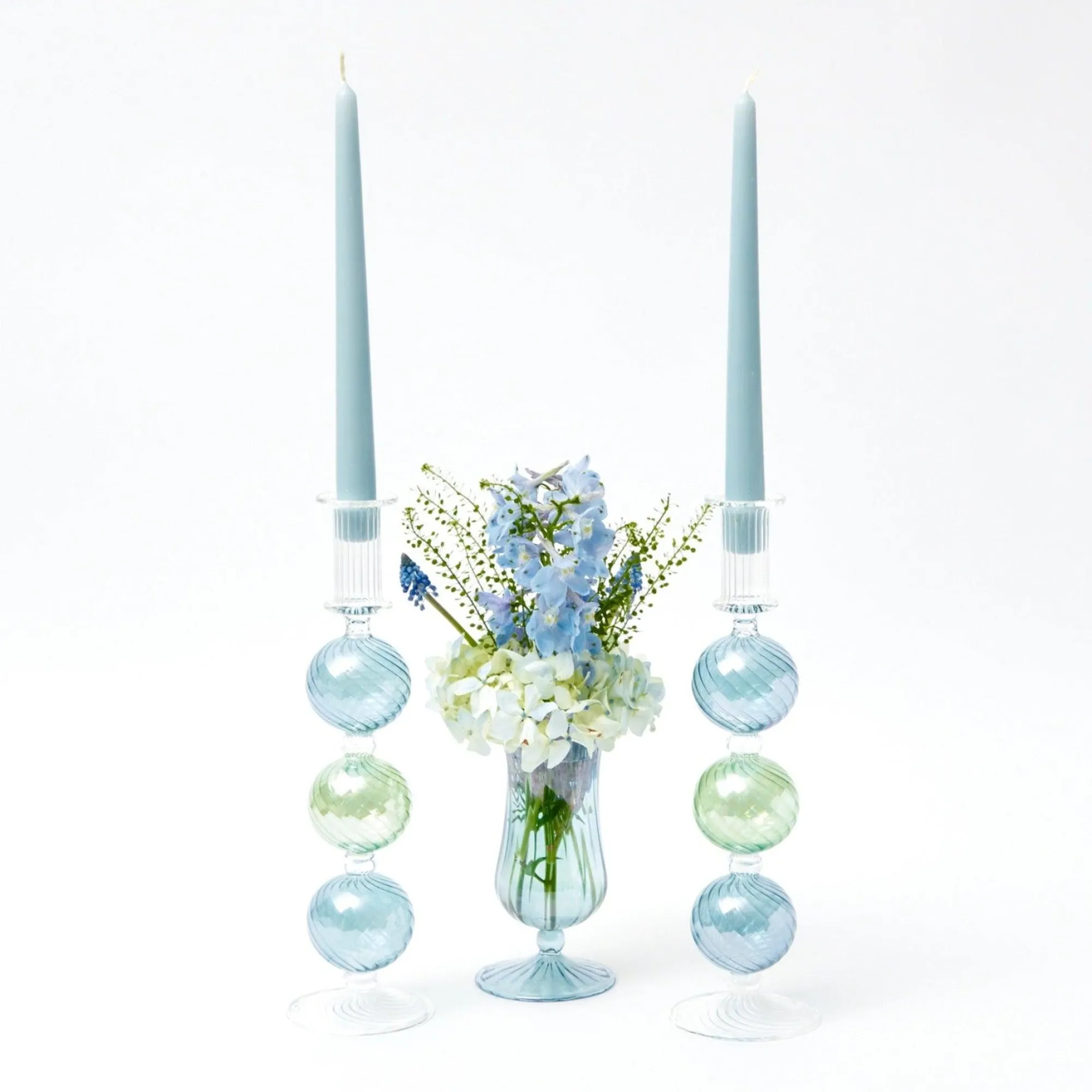 blue__green_camille_candl_0.webp Best Sale Blue & Green Camille Candle Holder (Pair) Candle Holders