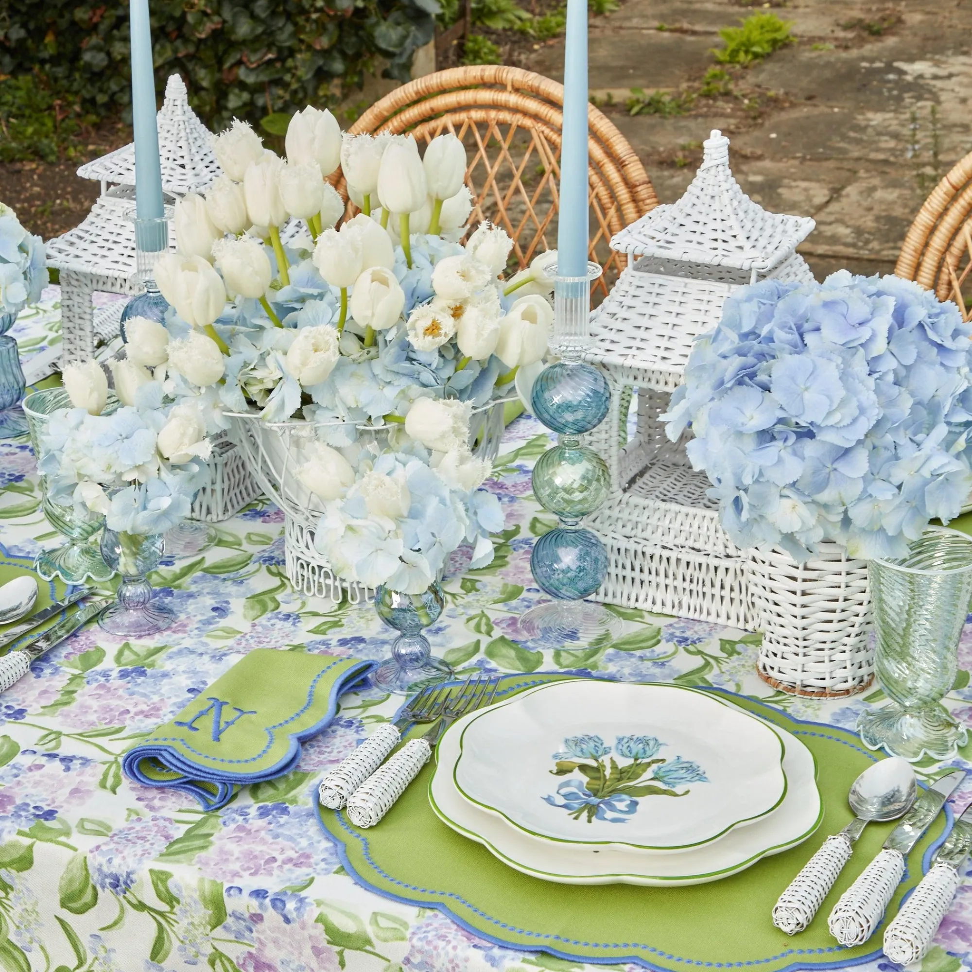 blue__green_camille_candl_3.webp Best Sale Blue & Green Camille Candle Holder (Pair) Candle Holders