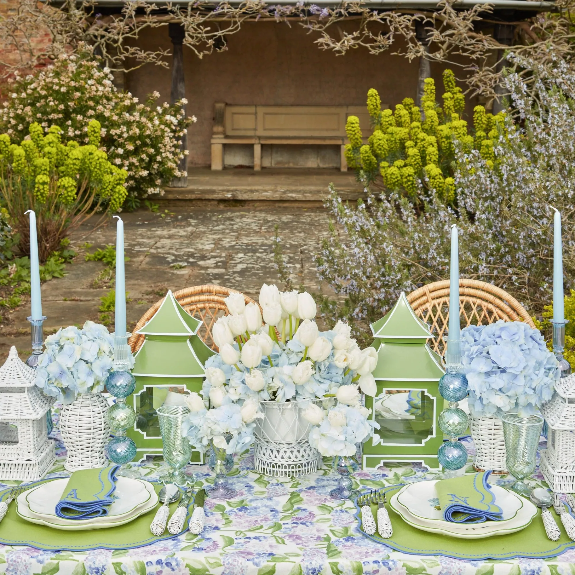 blue__green_camille_candl_7.webp Best Sale Blue & Green Camille Candle Holder (Pair) Candle Holders