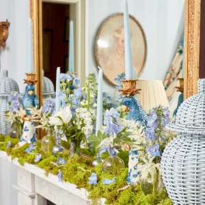 Best Sale Blue & White Parrot Candle Holder (Pair) Candle Holders