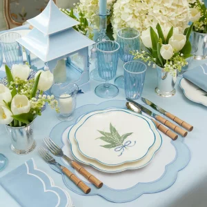 Store Blue & White Rim Water Glasses (Set Of 4) Glasses