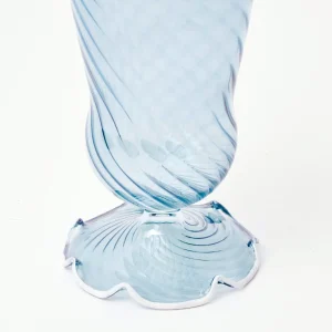 Store Blue And White Rim Frilled Glasses (Set Of 4) Glasses