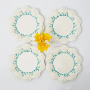 Shop Blue Coral Dinner Plates (Set Of 4) Crockery Sets