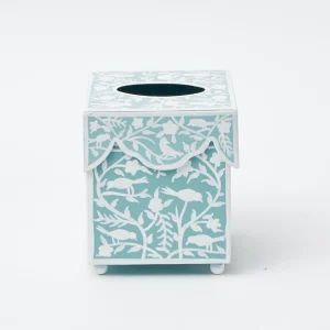 Online Blue Floral Tole Tissue Box Tissue Boxes