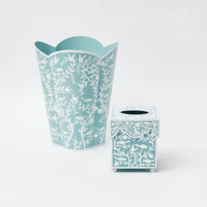 Cheap Blue Floral Toleware Set Tissue Boxes