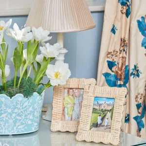 Best Blue Floral Toleware Set Vases