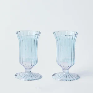 Cheap Blue Fluted Vases (Pair) Vases