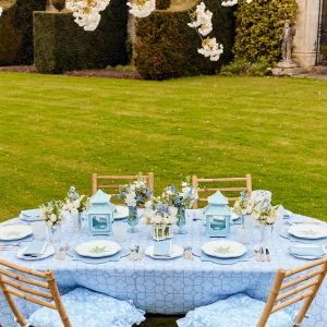 Cheap Blue Fluted Vases (Pair) Vases