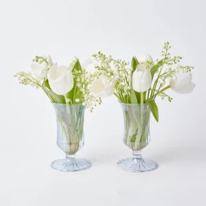 Cheap Blue Fluted Vases (Pair) Vases