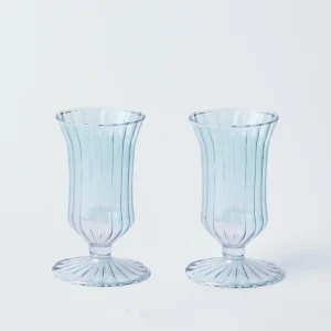 Cheap Blue Fluted Vases (Pair) Vases