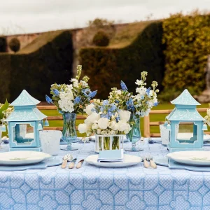 Cheap Blue Fluted Vases (Pair) Vases