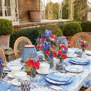 Cheap Blue Fluted Vases (Pair) Vases