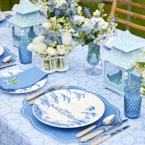 Cheap Blue Fluted Vases (Pair) Vases