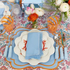 Store Blue Fringe Napkins (Set Of 4) Napkins