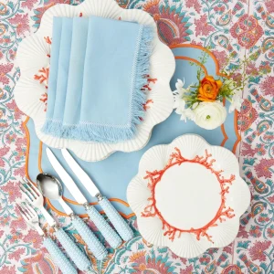 Store Blue Fringe Napkins (Set Of 4) Napkins