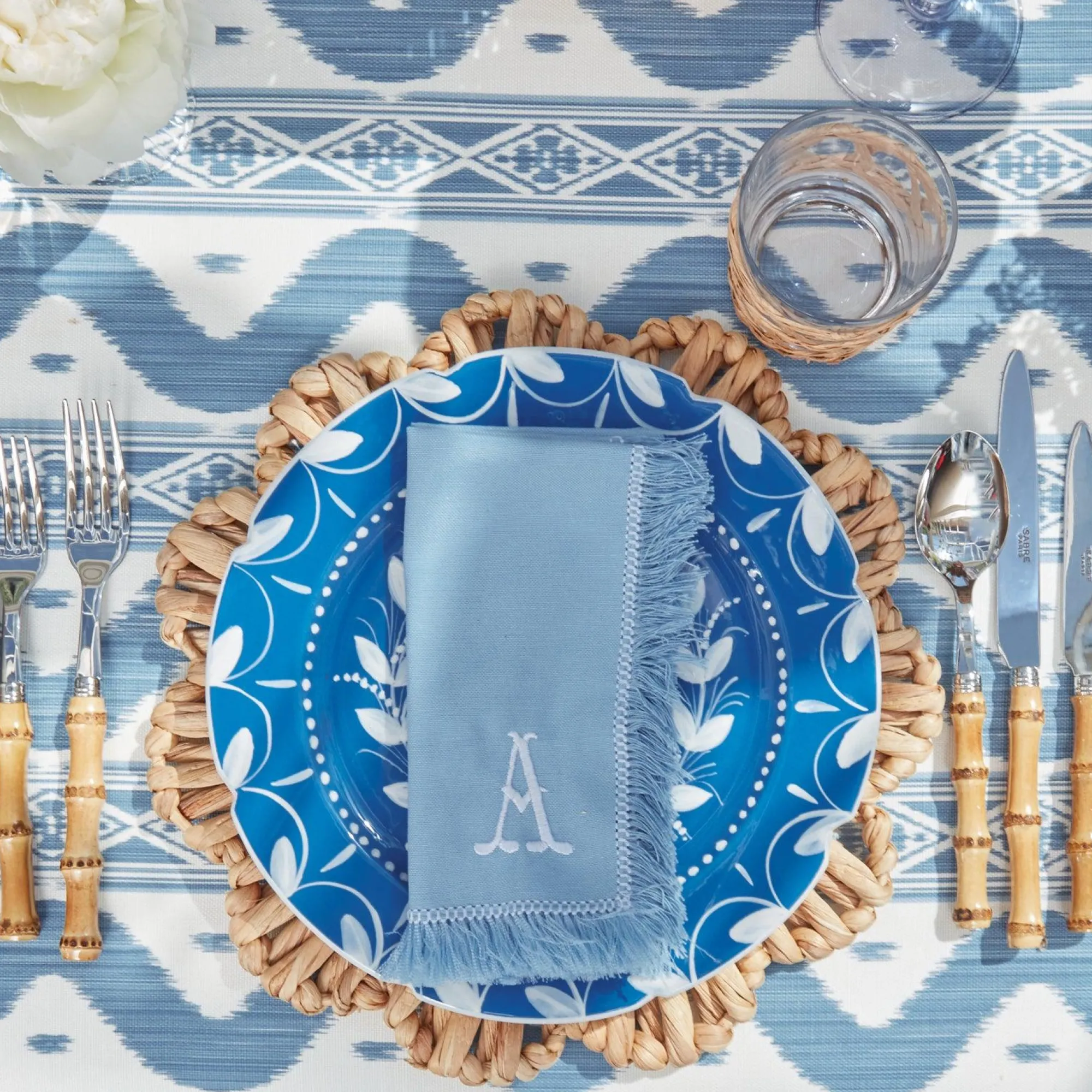 blue_fringe_napkins_set_o_3.webp Store Blue Fringe Napkins (Set Of 4) Napkins
