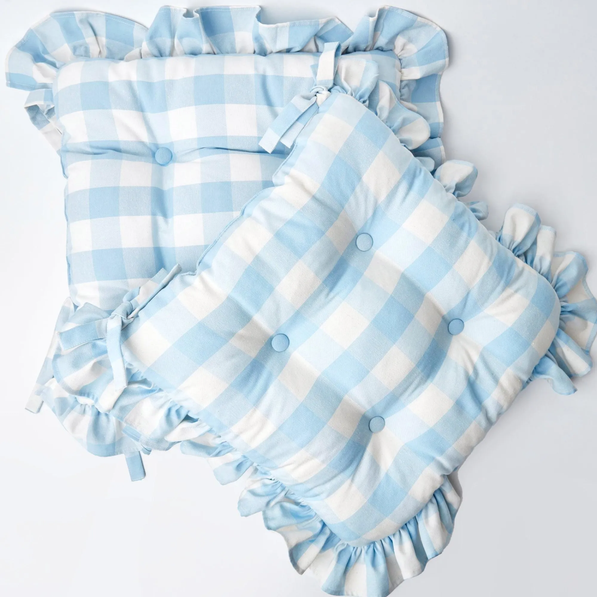 blue_gingham_ruffle_seat__4-1.webp Sale Blue Gingham Ruffle Seat Pad Cushion Cushions