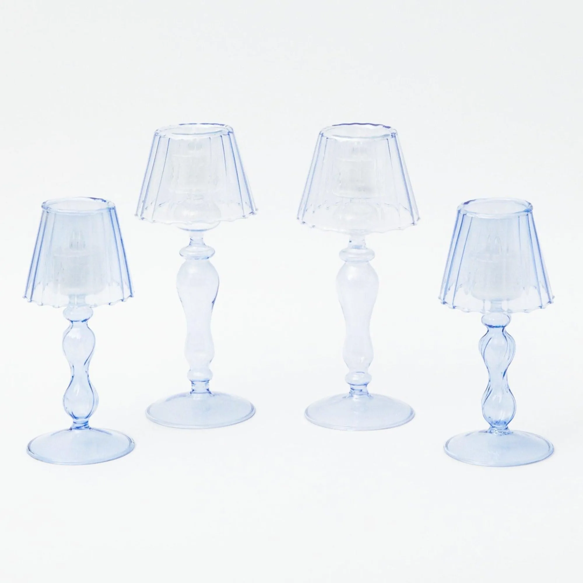 blue_glass_lantern_tea_li_0-3.webp Sale Blue Glass Lantern Tea Light Holder Set Candle Holders
