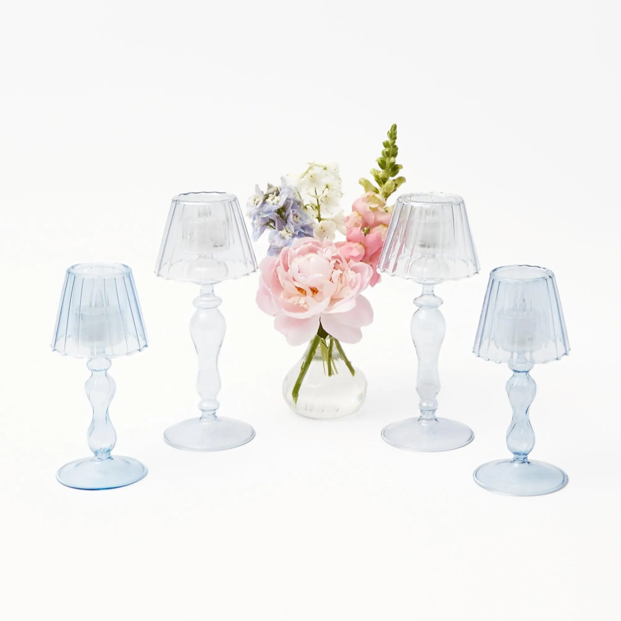 blue_glass_lantern_tea_li_7-3.webp Sale Blue Glass Lantern Tea Light Holder Set Candle Holders