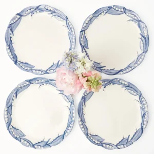 Fashion Blue Lily Of The Valley Dinner Plates (Set Of 4) Dinner Plates