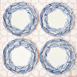 Fashion Blue Lily Of The Valley Dinner Plates (Set Of 4) Dinner Plates