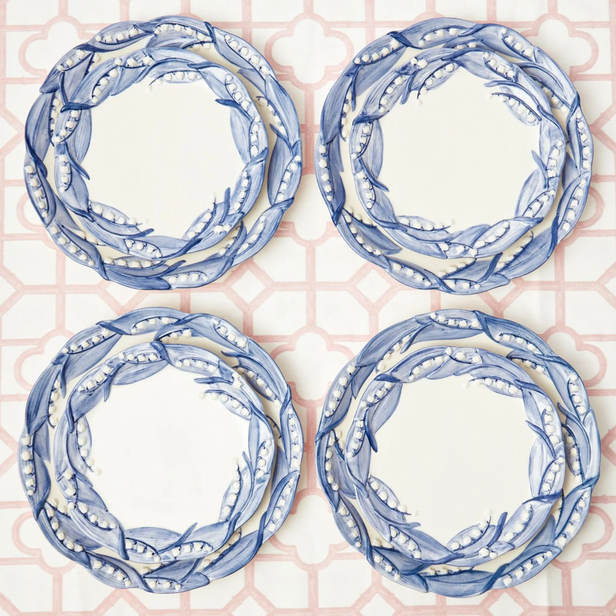 blue_lily_of_the_valley_d_10.webp Fashion Blue Lily Of The Valley Dinner Plates (Set Of 4) Crockery Sets