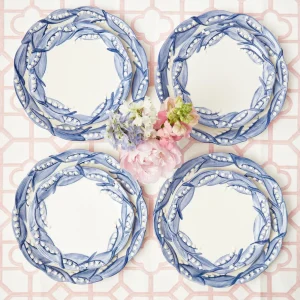 Best Blue Lily Of The Valley Dinner & Starter Plates (Set Of 8) Crockery Sets