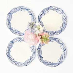 Flash Sale Blue Lily Of The Valley Starter Plates (Set Of 4) Crockery Sets