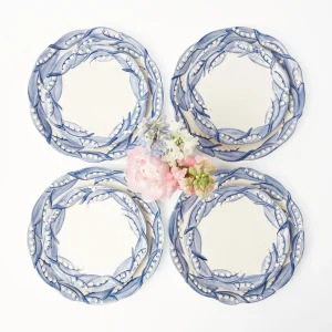 Flash Sale Blue Lily Of The Valley Starter Plates (Set Of 4) Crockery Sets