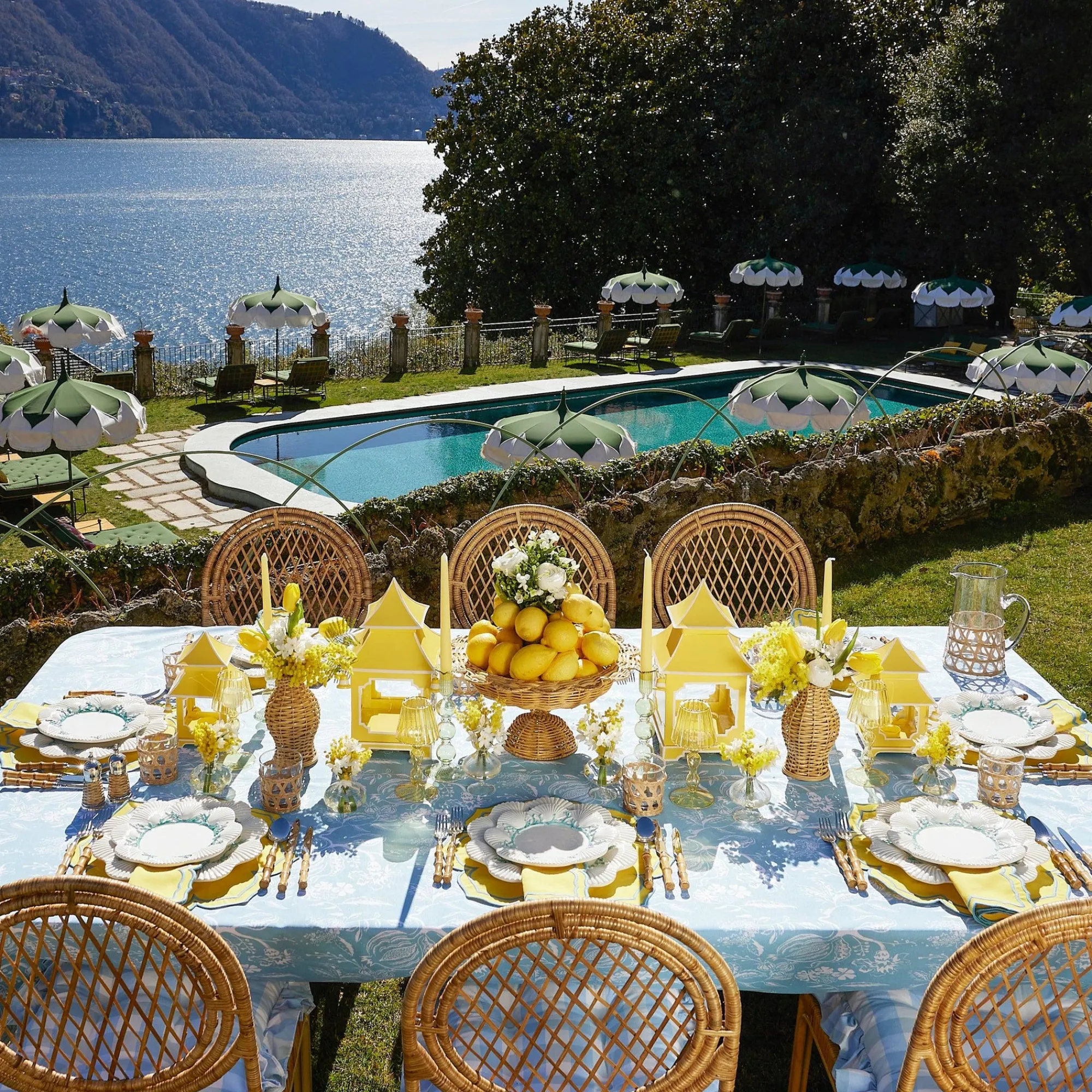 blue_melograno__fleur_yel_3.webp New Blue Melograno & Fleur Yellow Linen Set Table Linen Sets