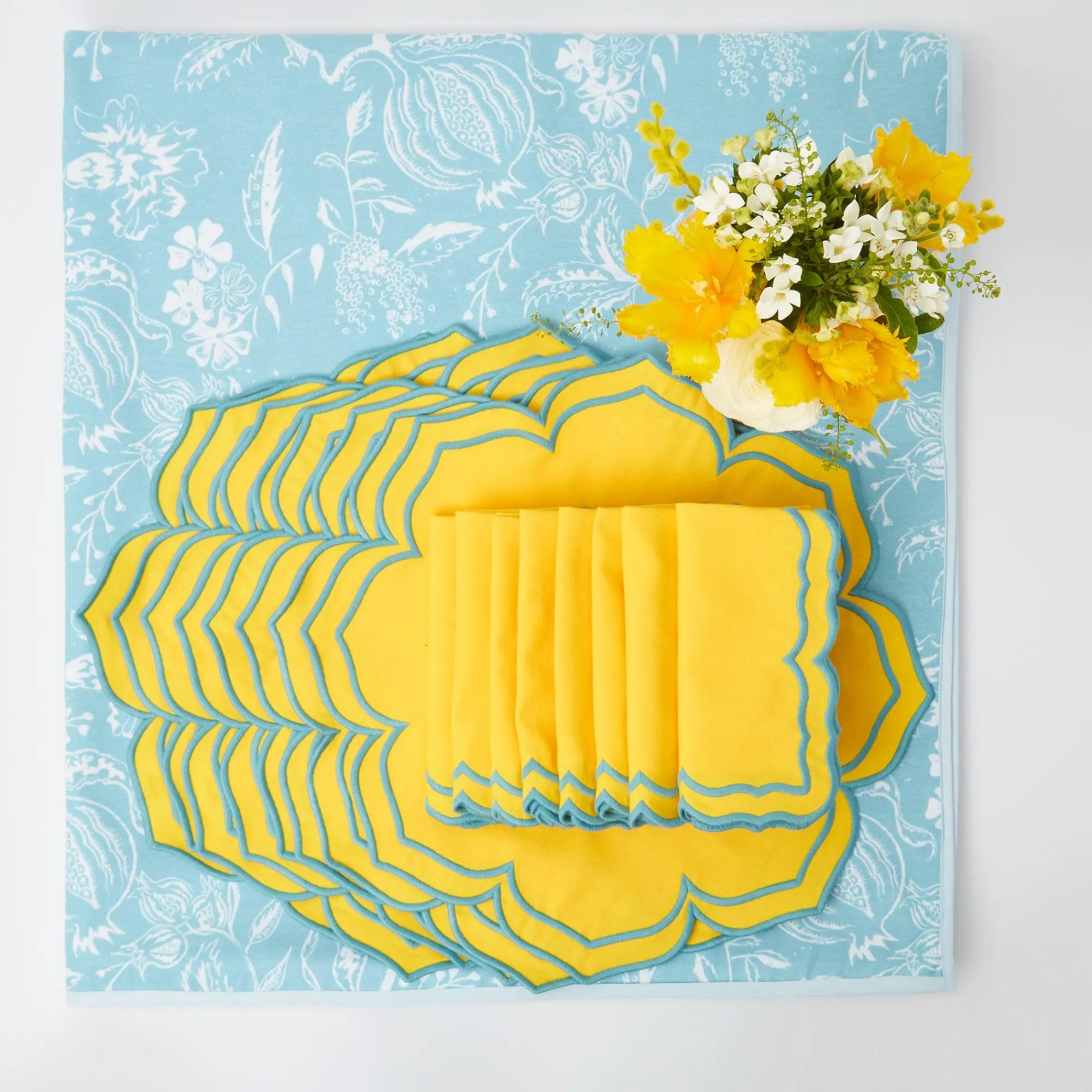 blue_melograno__fleur_yel_8.webp New Blue Melograno & Fleur Yellow Linen Set Table Linen Sets