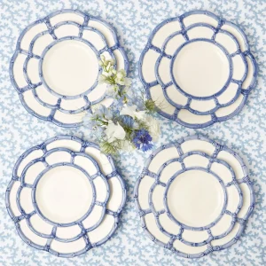Online Blue Petal Bamboo Dinner & Starter Plates (Set Of 8) Dinner Plates