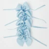 Clearance Blue Saddle Stitch Napkin Bows (Set Of 4) Napkin Rings, Bows & Wreaths