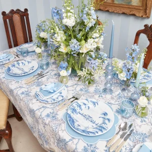 Outlet Blue Swirl Water Glasses With White Rim (Set Of 4) Glasses