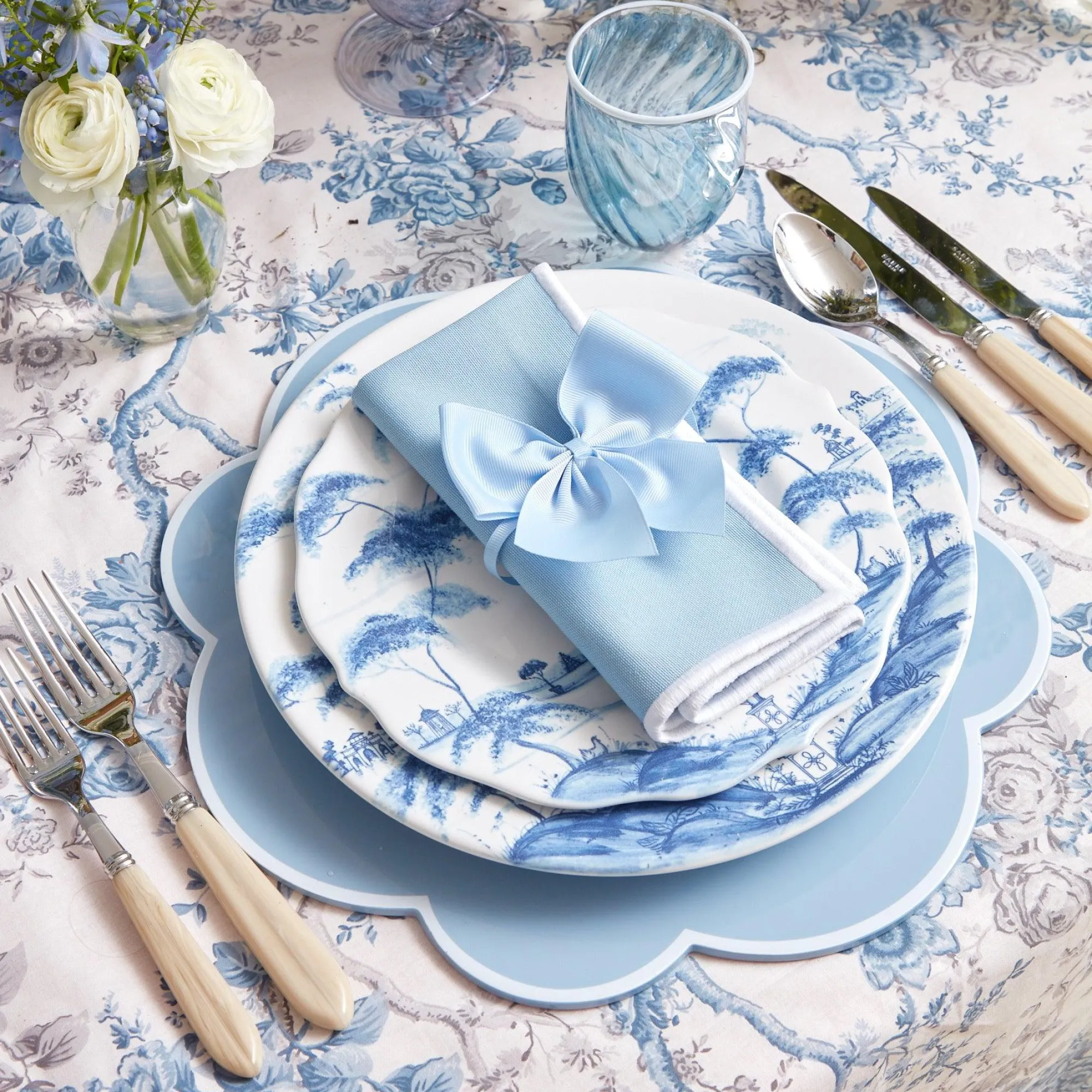 blue_swirl_water_glasses__12.webp Outlet Blue Swirl Water Glasses With White Rim (Set Of 4) Glasses