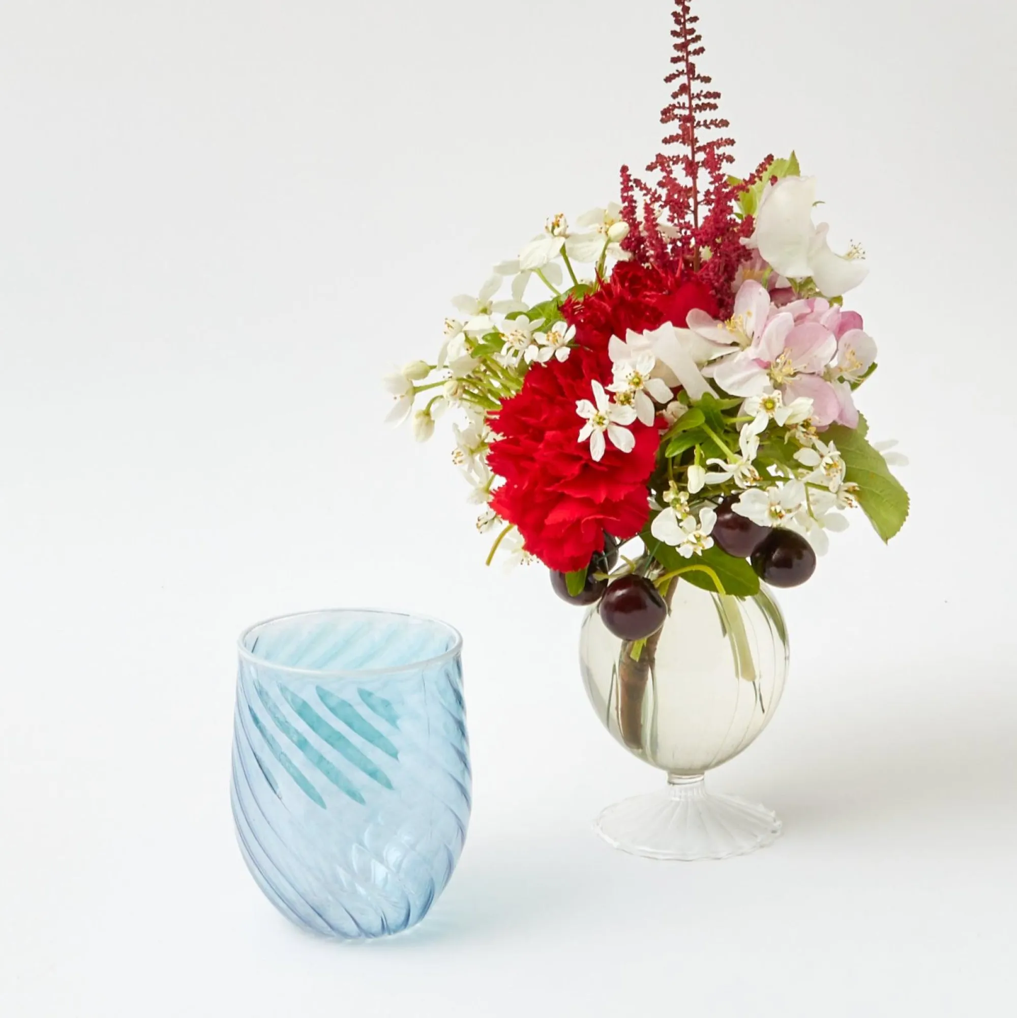 blue_swirl_water_glasses__21.webp Outlet Blue Swirl Water Glasses With White Rim (Set Of 4) Glasses