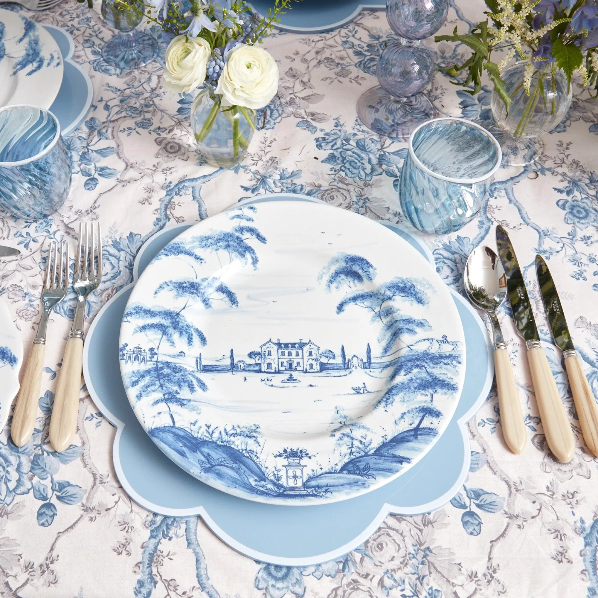 blue_swirl_water_glasses__3.webp Outlet Blue Swirl Water Glasses With White Rim (Set Of 4) Glasses