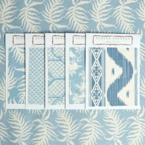 Cheap Blue Trailing Ferns Fabric Serena Fresson Fabrics